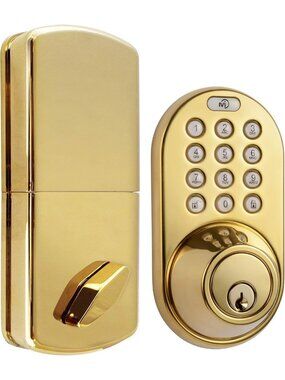 Keyless Entry Door Lock with Keypad, Auto-Lock Security, Easy Install, Polished